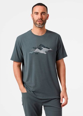 

Helly Hansen Skog Recycled Graphic SS Lifestyle Футболка мужская Storm Casual Tee, Grey, Helly Hansen Skog Recycled Graphic SS Lifestyle T-Shirt