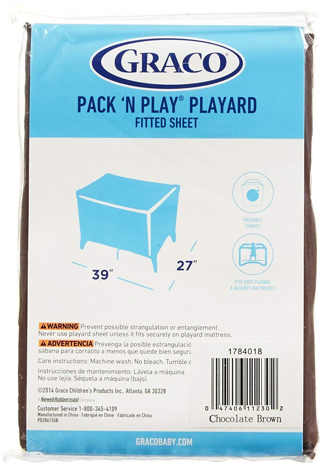 Graco Pack 'N Play Playard Fitted Sheet Chocolate Brown New