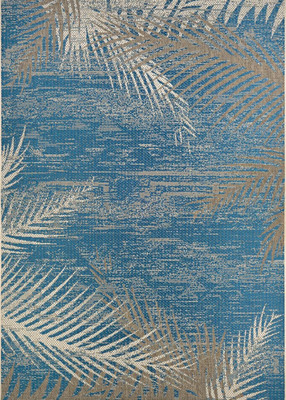Monaco Tropical Palms Indoor/Outdoor Area Rug, 3'9'' X 5'5'', Ocean
