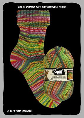 Opal Sock Yarn Hundertwasser 4,  superwash 4-ply 100g/465yd  #4056