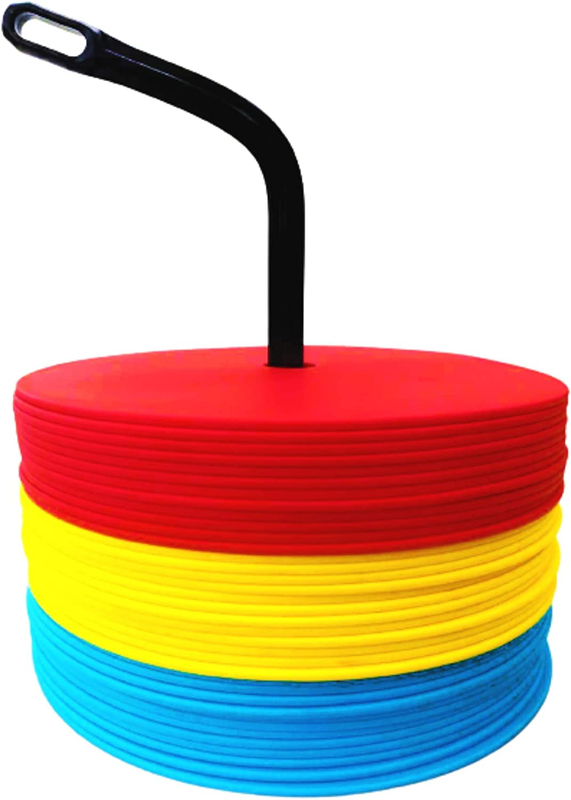 LEZER Flat Cones, 8” Spot Marker, Field Marker, Agility Marker, Soccer, Basketba