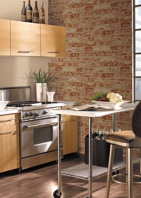 Wall In A Box BZ9206 Stuccoed Wallpaper, Rust Red, Barn Red, Ivory, Beige Wine