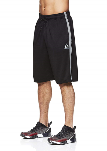 Reebok Men's Mesh Basketball Gym & Running Shorts w/Elastic Drawstring Waistband