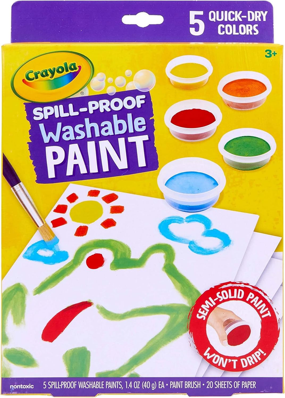 Spill Proof Washable Paint Kit, Less Mess Solution for Paint That Wont Drip or S