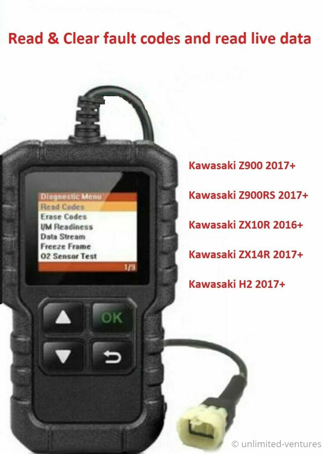 Fault code scanner diagnostic OBD2 tool for Kawasaki Z900 Fault code scanner diagnostic OBD2 tool for Kawasaki Z900