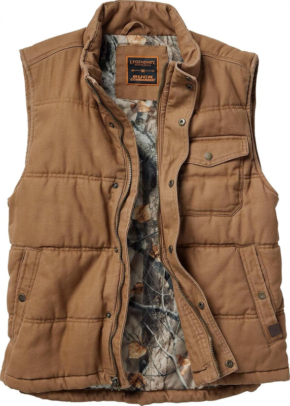 Legendary Whitetails mens Buck Commander Cabin Creek Quilted Canvas Vest