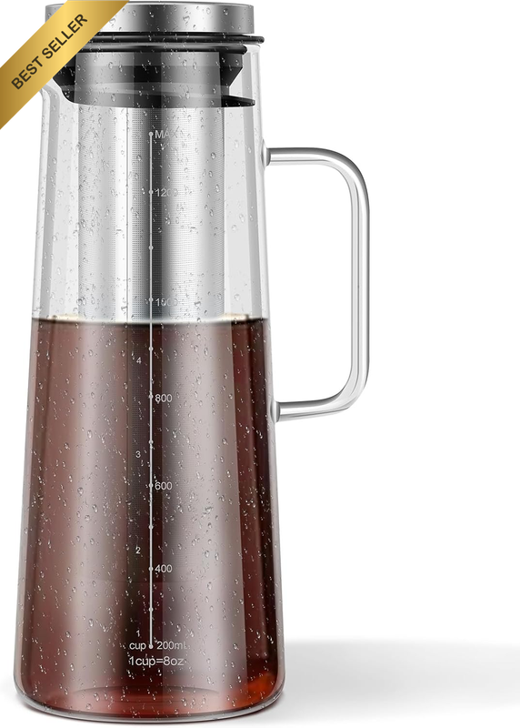 Cold Brew Coffee Maker Pitcher, 1.4L/48Oz Airtight Iced Coffee Maker Pitcher wit