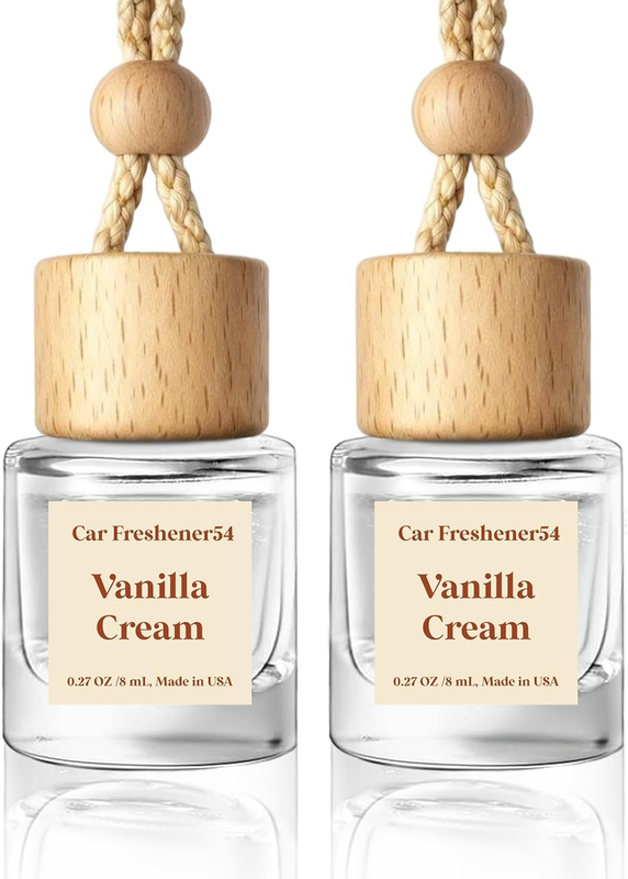 Car Air Freshener Diffuser 2 Pack Hanging Air Freshener Diffuser - Vanilla Cream