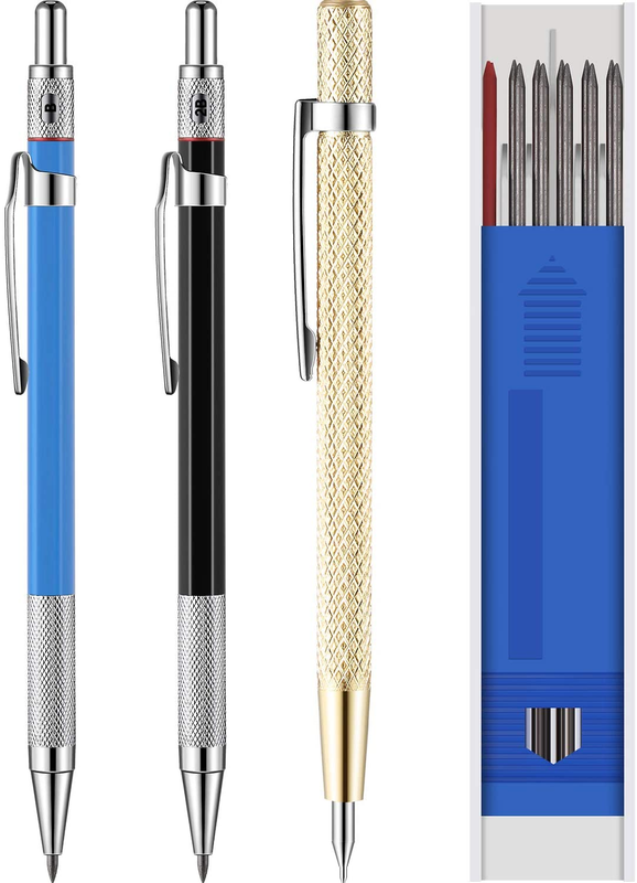Outus Carpenter Pencils with Marker Refills and Carbide Scriber Tool for Glass,