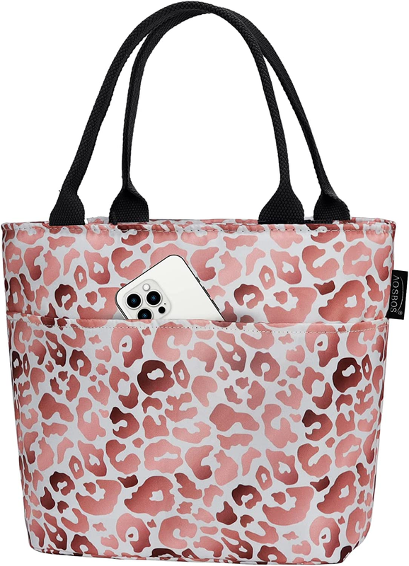 Leopard Lunch Bag Women Insulated Lunch Tote Bag Meal Prep Lunch Box Purse Lunch
