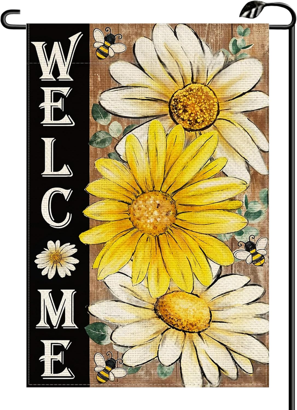 Summer Sunflower Daisy Garden Flag 12X18 Inch Vertical Double Sided Seasonal Spr