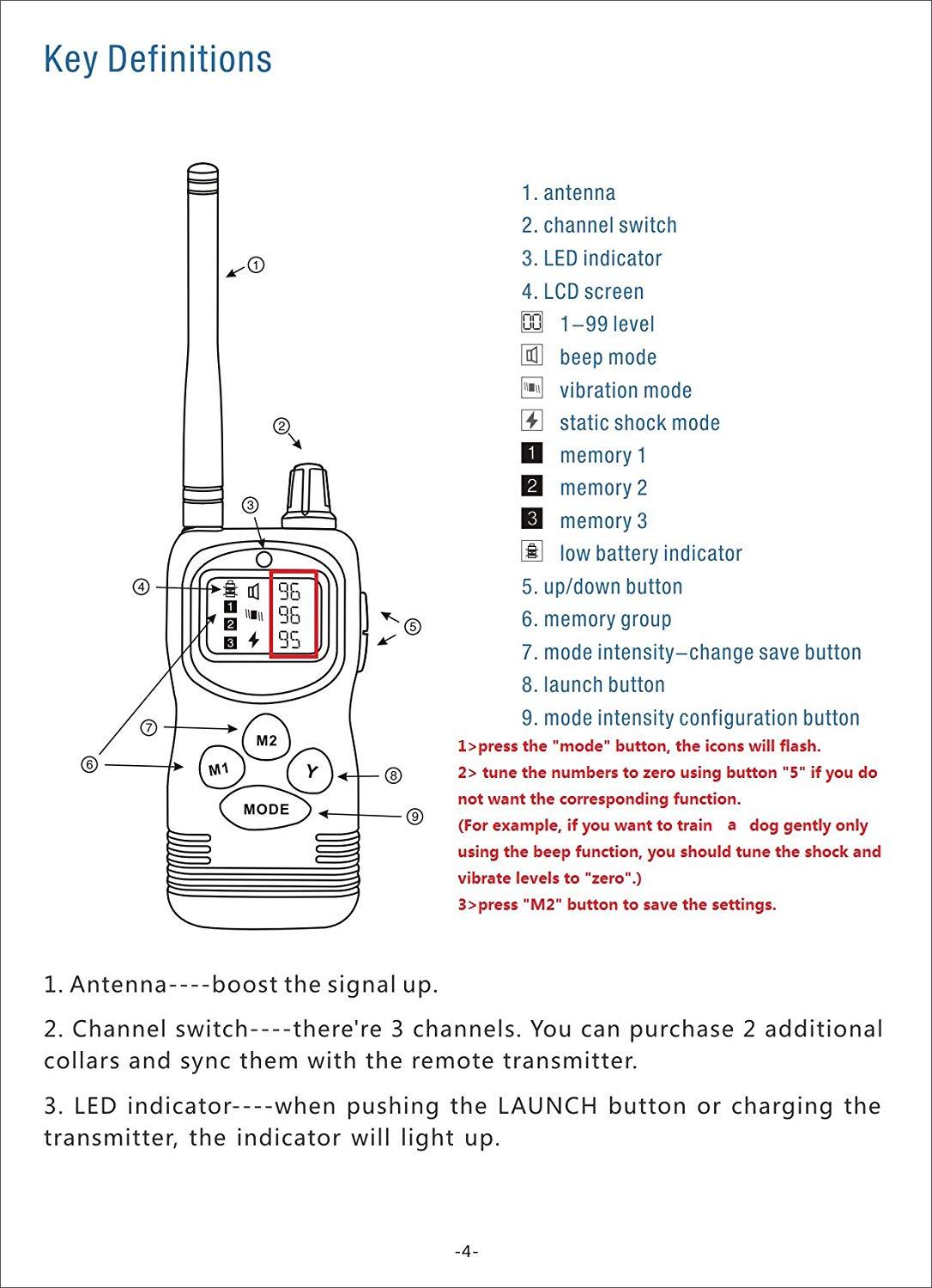 Esky 1000M Rechargeable LCD Multi Dog Remote Control Training Collar System Pup