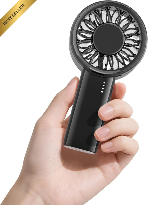 Handheld High-Speed Mini Fan 5-Gear Turbo Wind Rechargeable Portable Black