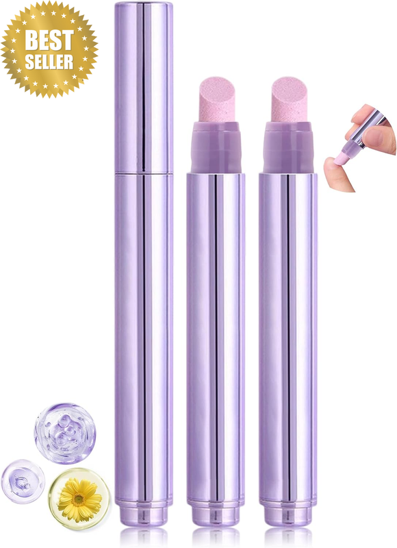 2PC 3-In-1 Cuticle Oil Pen, Nail Care Cuticle Treatment Pen with Ceramic Pusher