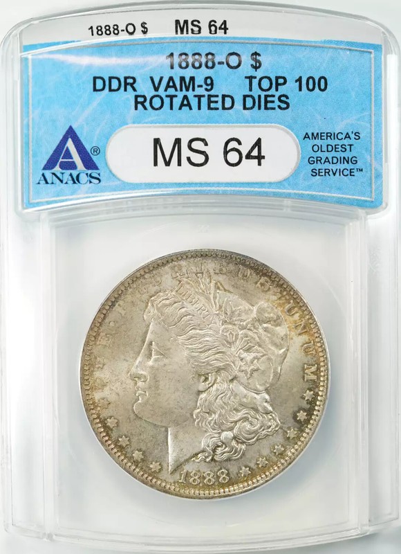 1888 O MORGAN SILVER DOLLAR $1 DDR VAM-9 ANACS MS