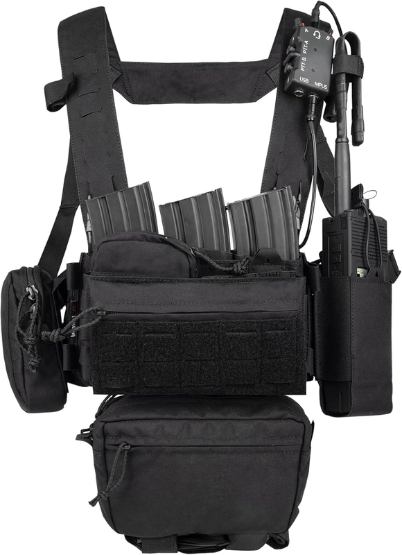 YAKEDA Tactical Chest Mini Rig Vest with Magazine Pouch Adjustable