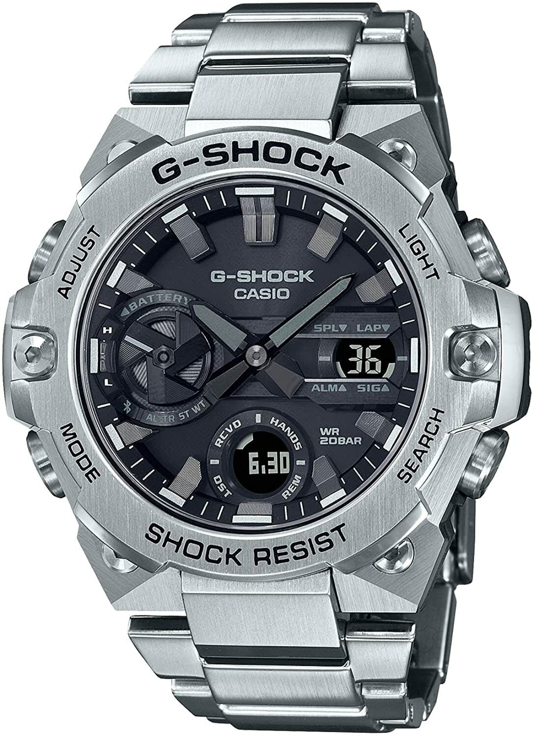 Pre-owned Casio -new-  G-shock Gst-b400d-1ajf G-steel Carbon Core Guard Bluetooth Solar