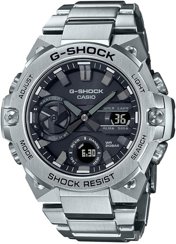 Pre-owned Casio G-shock Gst-b400d-1ajf G-steel Carbon Core Guard Bluetooth Solar Men Watch