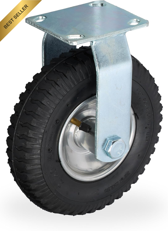 Fixed Castor, 2.50-4, Load Capacity 120 Kg, Rubber, Steel Plate, Pneumatic Tyres