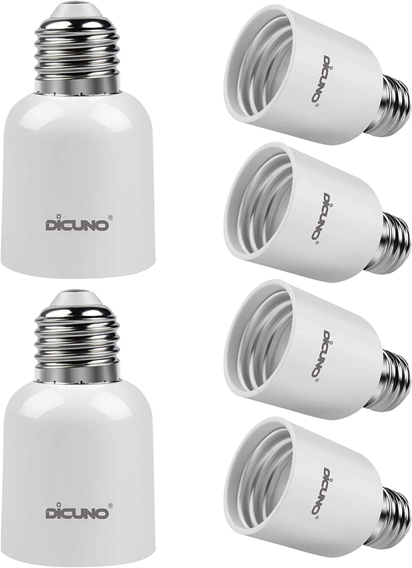 E26 to E39 Socket Adapter, Medium Screw Base Light Bulb Socket Converter 6 Pack