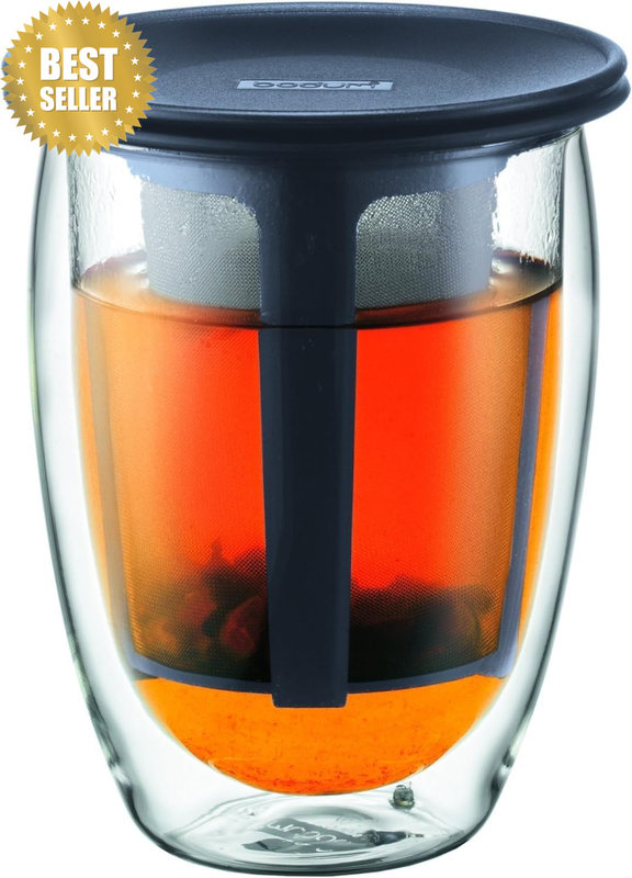 Tea Strainer Double Wall, Black, K11153-01 12-Ounce