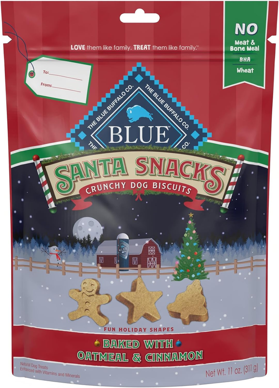 Santa Snacks Natural Crunchy Dog Treat Biscuits, Oatmeal & C