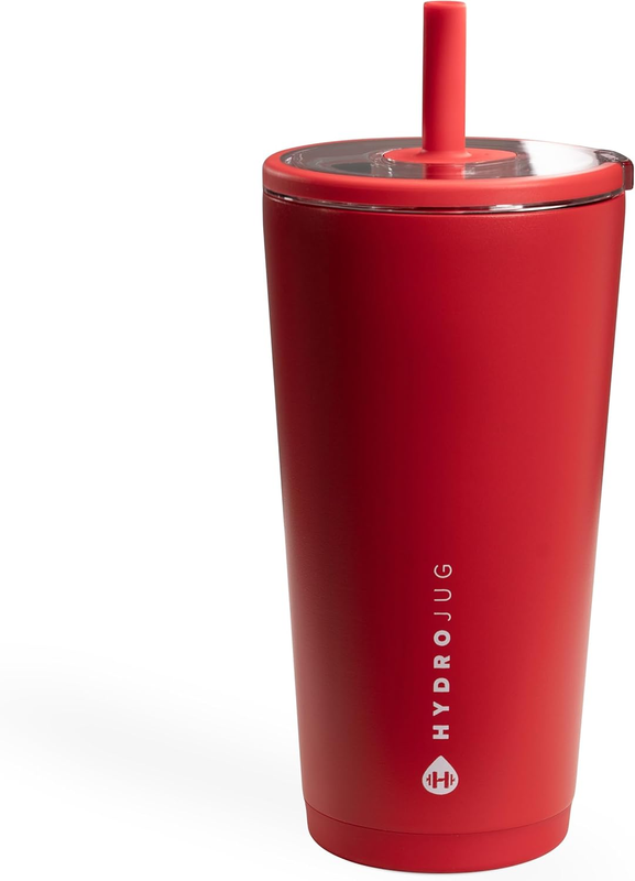 HydroJug 20 oz Everyday Tumbler: Ceramic-Lined Insulated Travel Cup - Alumni Red