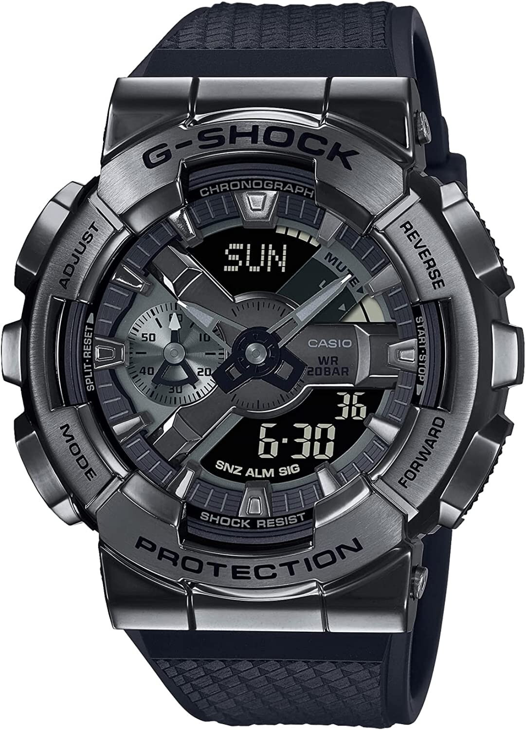 Pre-owned Casio G-shock Gm-110bb-1ajf Blackout Metal Case Analog Digital Men Watch Limited