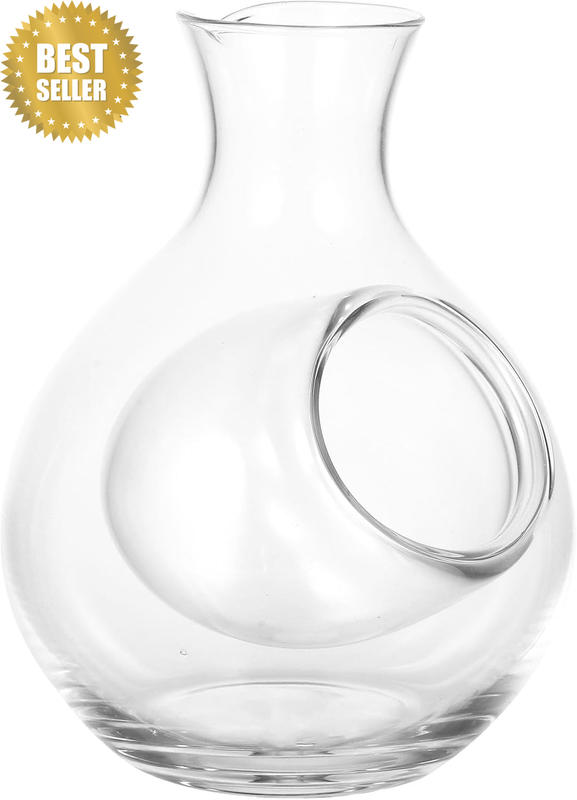 Glass Liquor Decanter with Ice Chamber - 10.43Oz Ice Wine Pot for Chilled Sake a