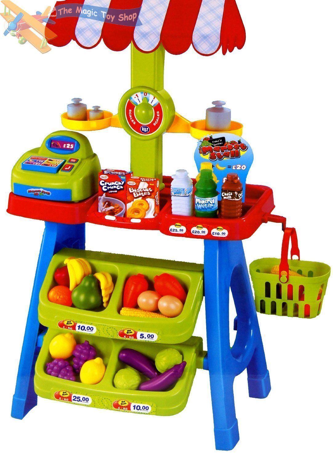 Toy Shop Market Stall Play Food With Accessories Fruit Vegetable Scales For Kids eBay