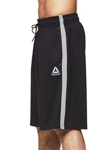 Reebok Men's Mesh Basketball Gym & Running Shorts w/Elastic Drawstring Waistband