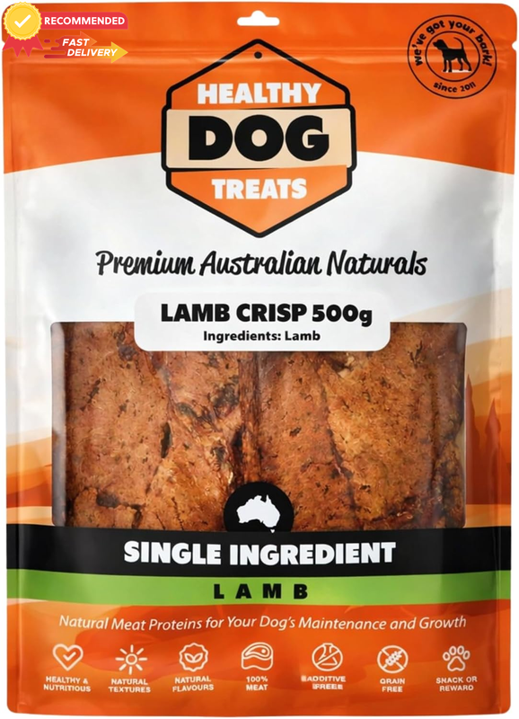 Lamb Crisp Dog Treats 500G - Australian Made High Protein Grain Free Snacks