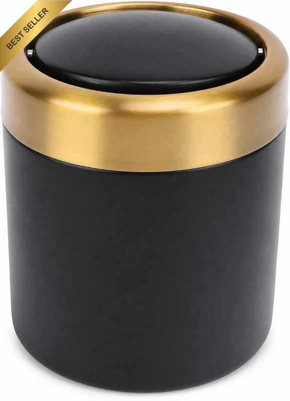 Mini Countertop Trash Can, Desktop Mini Trash Can with Swing Lid, Stainless Stee