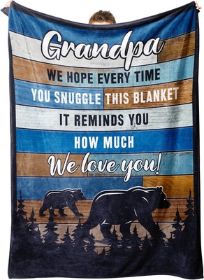 Grandpa Gifts, Fathers Day Present for Grandpa, 50 x 60 Inches, Navy Blue 