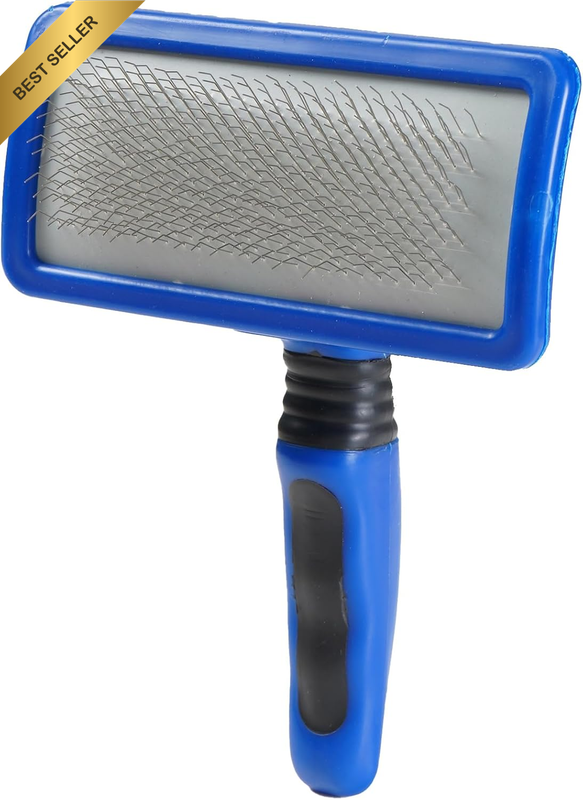 Professional Grade Slicker Brush for Dogs, Dog Grooming Brush with Ergonomic Han