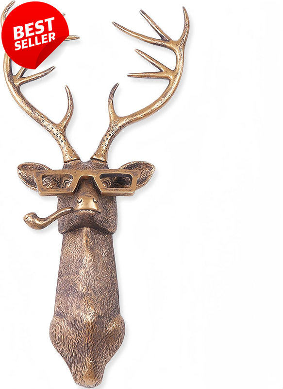Deer Head Wall Mount Resin Sculpture Art Deco Wall Decor Gift - US