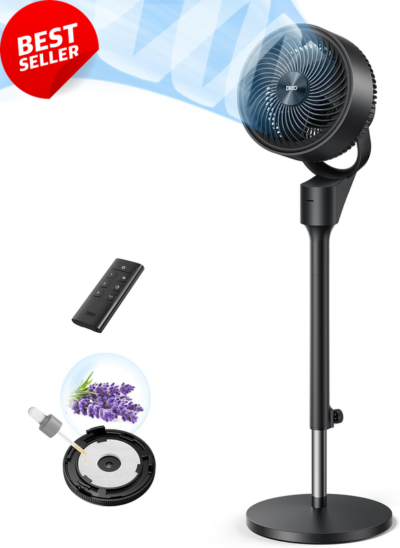 80 Oscillating Pedestal Fan Quiet Remote Adjustable Air Circulator