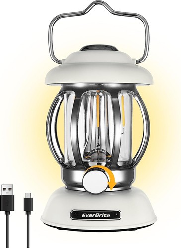 EverBrite Camping Lantern Rechargeable 4400mAh Battery 3Light Modes Multi-Color