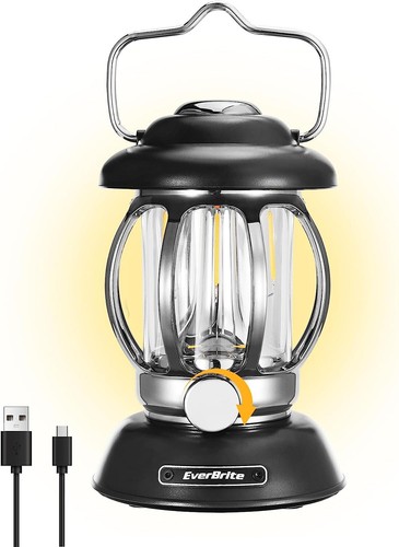 EverBrite Camping Lantern Rechargeable 4400mAh Battery 3Light Modes Multi-Color