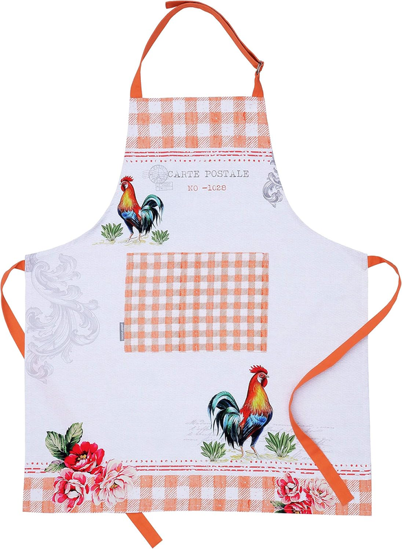 Cotton Aprons for Women with Pocket, Adjustable Strap & Waist Ties - Washable Ap