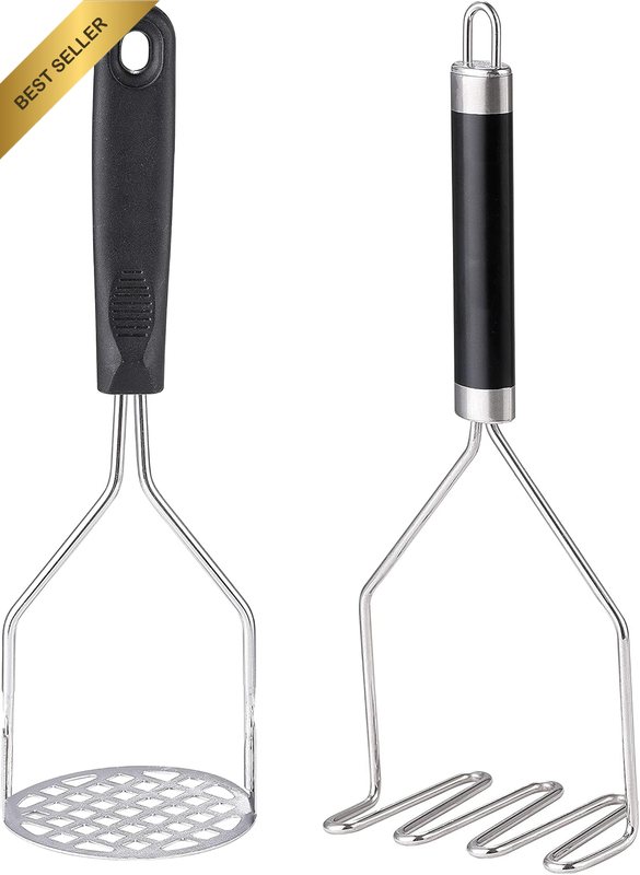 2PCS Potato Masher, Heavy Duty Stainless Steel Mashed Potatoes Masher, Masher Ki