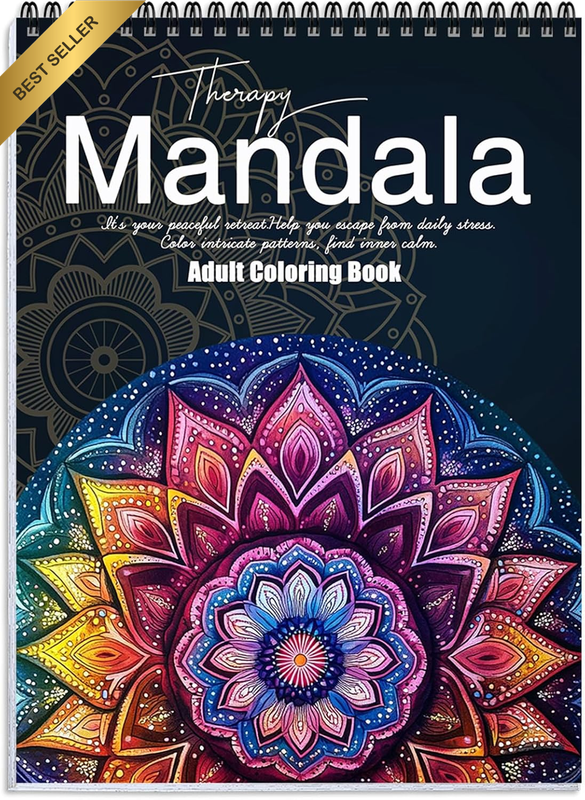 Mandala Coloring Book for Adults Relaxation, 24 Patterns Adult Coloring Books fo