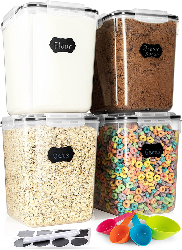 Flour Sugar Storage Containers (5.3L/4Pk) Great Rice Canisters...