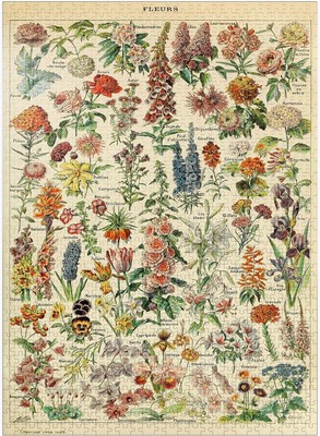 MyPuzzle Fleurs Vintage Art 1000 Piece Jigsaw Puzzle - Beautiful Flower Design