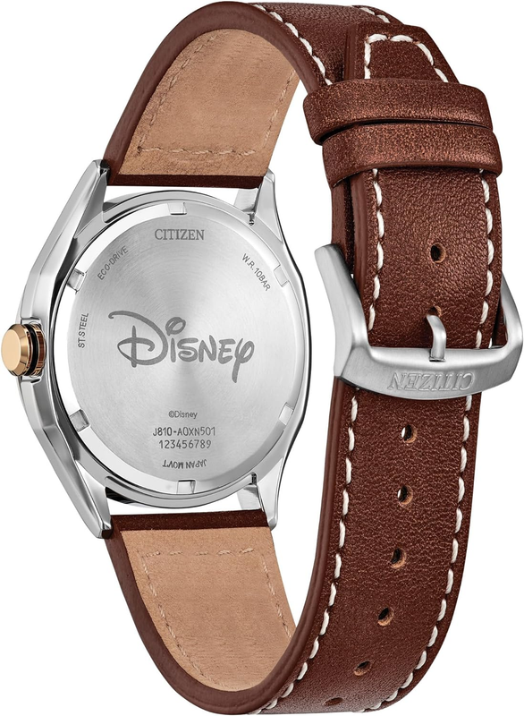 Pre-owned Propét Citizen Men's Eco-drive Disney Mickey Mouse Explorer Stainless Steel Case Watch, In Brown