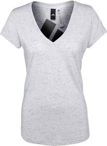 

Adidas Womens Winners Меланжевая футболка с короткими рукавами и v-образным вырезом, белая, большая, Белый