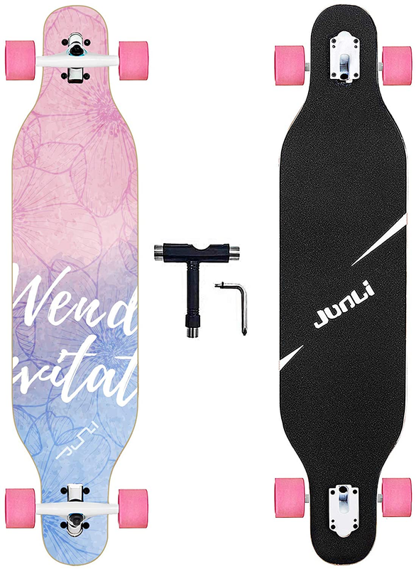 Junli 41 Inch Freeride Skateboard Longboard - Complete Skateboard Cruiser for Cr