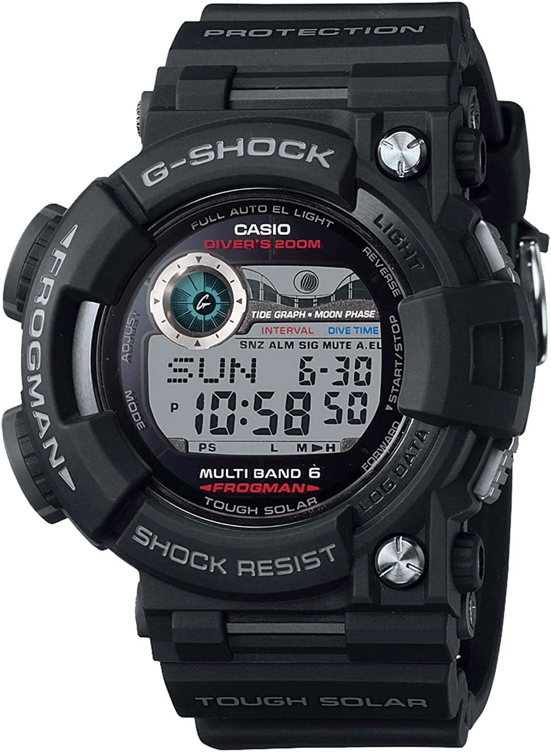 Pre-owned Casio Gwf-1000-1jf G-shock Frogman Multiband 6 Men's Watch Free Shipping