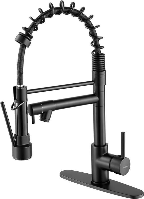 Kitchen Faucet with Pull down Sprayer, Commercial Industrial Modern Single Handl