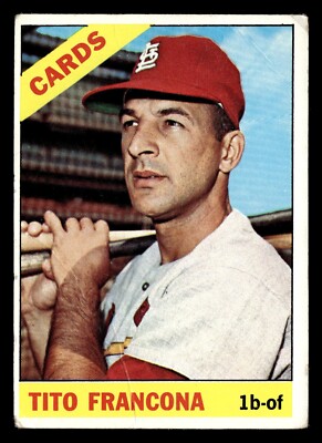 1966 Topps TITO FRANCONA #163 GD St. Louis Cardinals